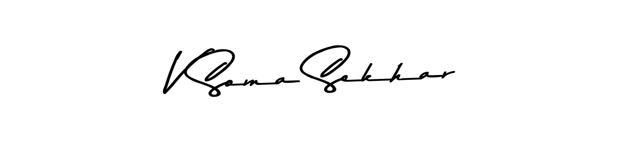 Also You can easily find your signature by using the search form. We will create V Soma Sekhar name handwritten signature images for you free of cost using Asem Kandis PERSONAL USE sign style. V Soma Sekhar signature style 9 images and pictures png