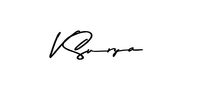 V Surya stylish signature style. Best Handwritten Sign (Asem Kandis PERSONAL USE) for my name. Handwritten Signature Collection Ideas for my name V Surya. V Surya signature style 9 images and pictures png