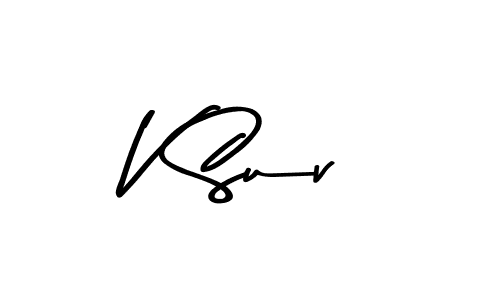 The best way (Asem Kandis PERSONAL USE) to make a short signature is to pick only two or three words in your name. The name V Suv include a total of six letters. For converting this name. V Suv signature style 9 images and pictures png