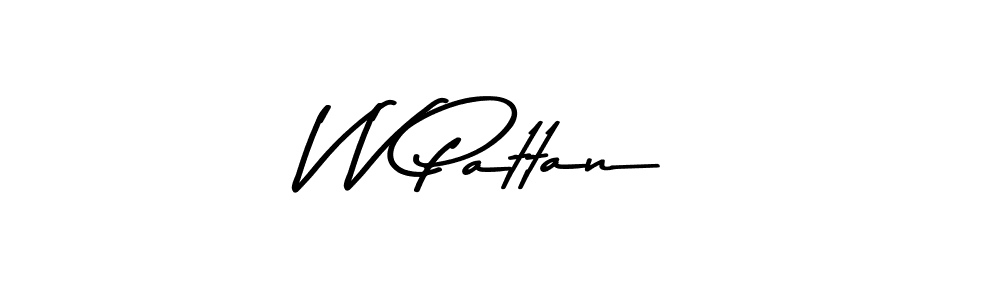 The best way (Asem Kandis PERSONAL USE) to make a short signature is to pick only two or three words in your name. The name V V Pattan include a total of six letters. For converting this name. V V Pattan signature style 9 images and pictures png