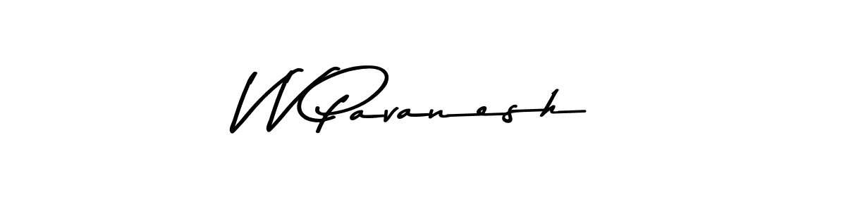 Create a beautiful signature design for name V V Pavanesh. With this signature (Asem Kandis PERSONAL USE) fonts, you can make a handwritten signature for free. V V Pavanesh signature style 9 images and pictures png
