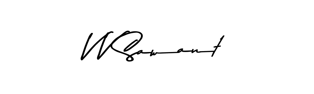 Use a signature maker to create a handwritten signature online. With this signature software, you can design (Asem Kandis PERSONAL USE) your own signature for name V V Sawant. V V Sawant signature style 9 images and pictures png