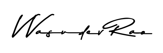 The Asem Kandis PERSONAL USE typeface gives name V Vasudev Rao a refined look. Suitable for certificates, diplomas, and official verification. V Vasudev Rao signature style 9 images and pictures png