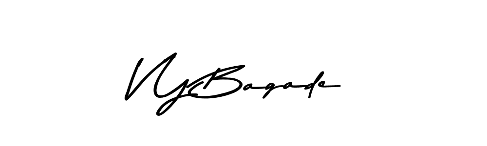 Design your own signature with our free online signature maker. With this signature software, you can create a handwritten (Asem Kandis PERSONAL USE) signature for name V Y Bagade. V Y Bagade signature style 9 images and pictures png