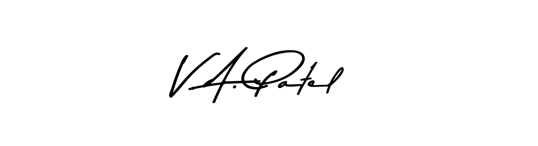 You should practise on your own different ways (Asem Kandis PERSONAL USE) to write your name (V. A. Patel) in signature. don't let someone else do it for you. V. A. Patel signature style 9 images and pictures png