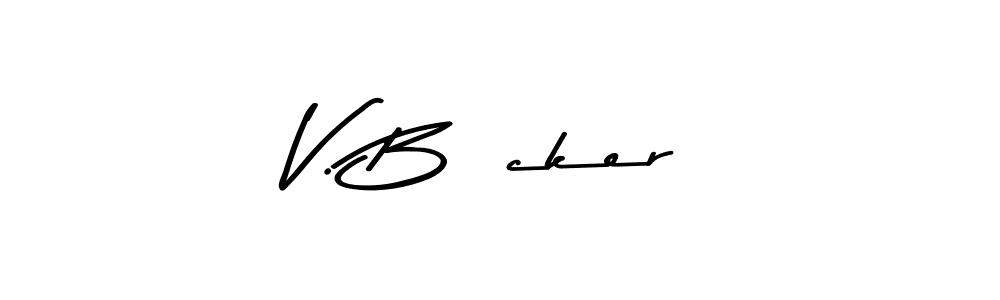 Asem Kandis PERSONAL USE is a professional signature style that is perfect for those who want to add a touch of class to their signature. It is also a great choice for those who want to make their signature more unique. Get V. Bäcker name to fancy signature for free. V. Bäcker signature style 9 images and pictures png