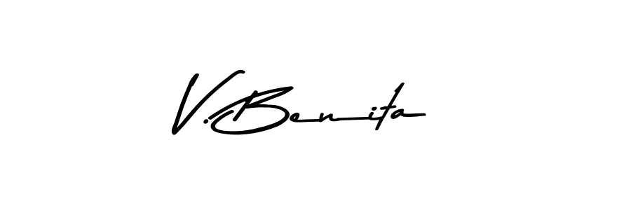 Create a beautiful signature design for name V. Benita. With this signature (Asem Kandis PERSONAL USE) fonts, you can make a handwritten signature for free. V. Benita signature style 9 images and pictures png