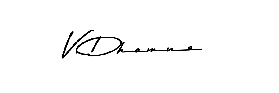 How to Draw V. Dhomne signature style? Asem Kandis PERSONAL USE is a latest design signature styles for name V. Dhomne. V. Dhomne signature style 9 images and pictures png