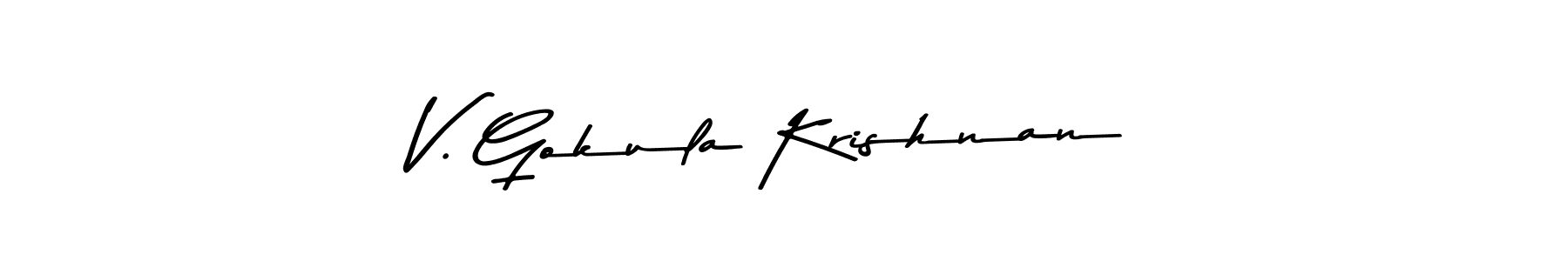 Create a beautiful signature design for name V. Gokula Krishnan. With this signature (Asem Kandis PERSONAL USE) fonts, you can make a handwritten signature for free. V. Gokula Krishnan signature style 9 images and pictures png