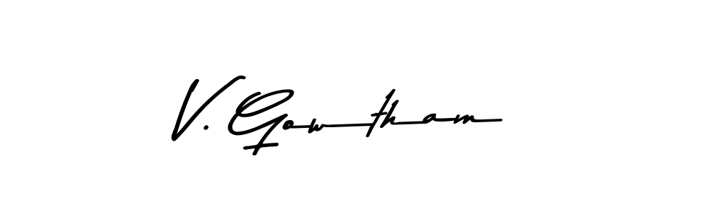 Design your own signature with our free online signature maker. With this signature software, you can create a handwritten (Asem Kandis PERSONAL USE) signature for name V. Gowtham. V. Gowtham signature style 9 images and pictures png