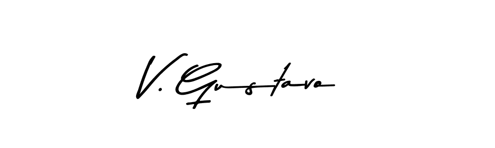 Create a beautiful signature design for name V. Gustavo. With this signature (Asem Kandis PERSONAL USE) fonts, you can make a handwritten signature for free. V. Gustavo signature style 9 images and pictures png