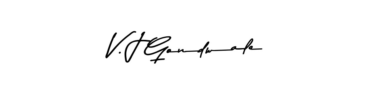 Use a signature maker to create a handwritten signature online. With this signature software, you can design (Asem Kandis PERSONAL USE) your own signature for name V. J Gondwale. V. J Gondwale signature style 9 images and pictures png