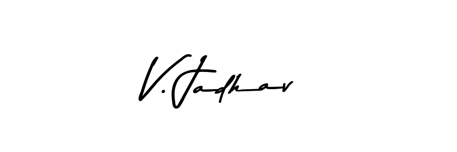 Also we have V. Jadhav name is the best signature style. Create professional handwritten signature collection using Asem Kandis PERSONAL USE autograph style. V. Jadhav signature style 9 images and pictures png