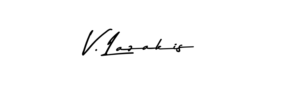 Asem Kandis PERSONAL USE is a professional signature style that is perfect for those who want to add a touch of class to their signature. It is also a great choice for those who want to make their signature more unique. Get V. Lazakis name to fancy signature for free. V. Lazakis signature style 9 images and pictures png