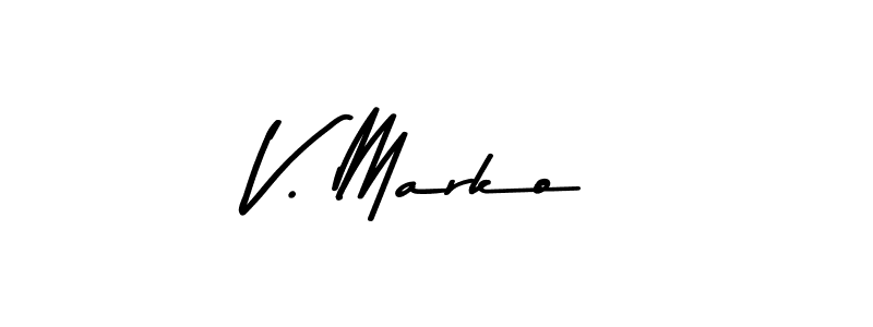 Make a beautiful signature design for name V. Marko. With this signature (Asem Kandis PERSONAL USE) style, you can create a handwritten signature for free. V. Marko signature style 9 images and pictures png
