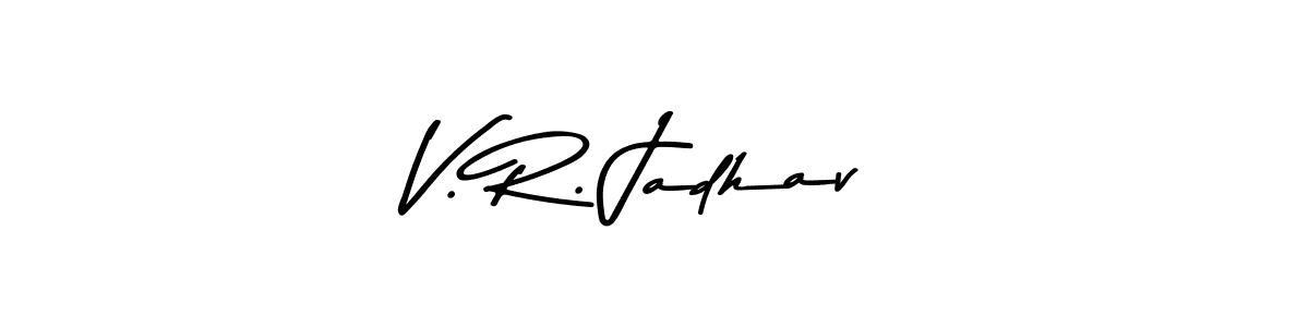 Use a signature maker to create a handwritten signature online. With this signature software, you can design (Asem Kandis PERSONAL USE) your own signature for name V. R. Jadhav. V. R. Jadhav signature style 9 images and pictures png