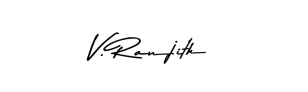 This is the best signature style for the V. Ranjith name. Also you like these signature font (Asem Kandis PERSONAL USE). Mix name signature. V. Ranjith signature style 9 images and pictures png