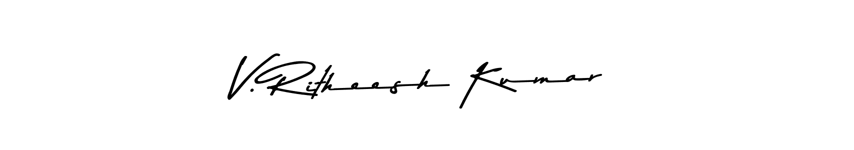 Design your own signature with our free online signature maker. With this signature software, you can create a handwritten (Asem Kandis PERSONAL USE) signature for name V. Ritheesh Kumar. V. Ritheesh Kumar signature style 9 images and pictures png