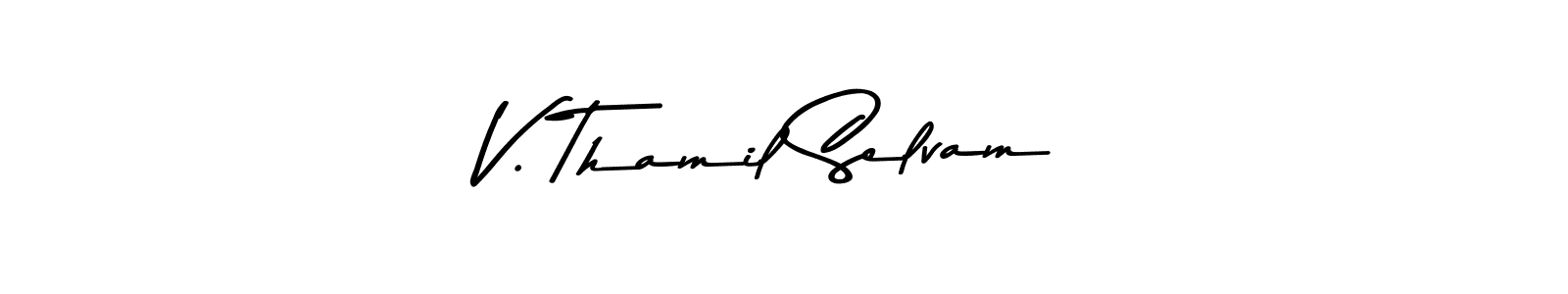 if you are searching for the best signature style for your name V. Thamil Selvam. so please give up your signature search. here we have designed multiple signature styles  using Asem Kandis PERSONAL USE. V. Thamil Selvam signature style 9 images and pictures png