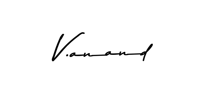 Create a beautiful signature design for name V.anand. With this signature (Asem Kandis PERSONAL USE) fonts, you can make a handwritten signature for free. V.anand signature style 9 images and pictures png