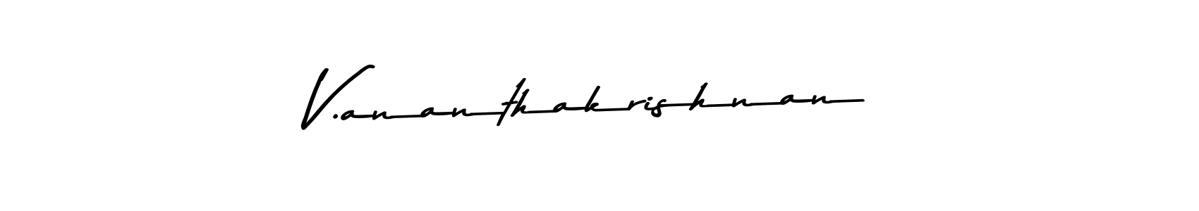 The best way (Asem Kandis PERSONAL USE) to make a short signature is to pick only two or three words in your name. The name V.ananthakrishnan include a total of six letters. For converting this name. V.ananthakrishnan signature style 9 images and pictures png