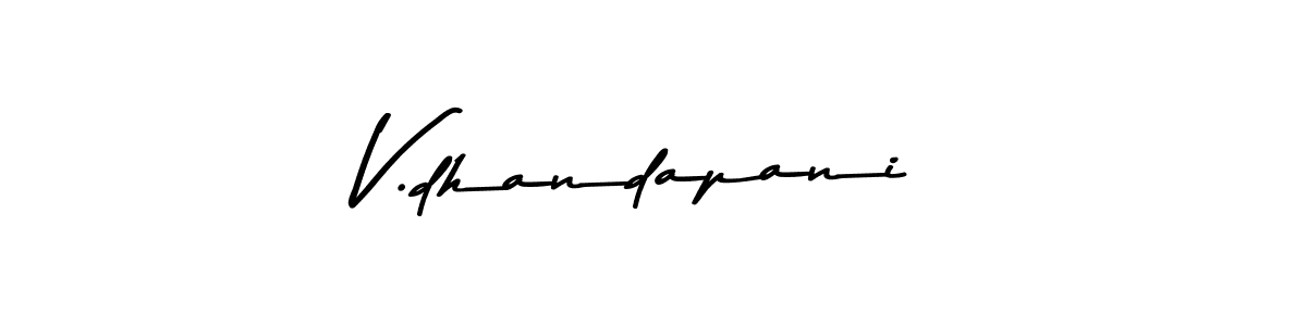 Create a beautiful signature design for name V.dhandapani. With this signature (Asem Kandis PERSONAL USE) fonts, you can make a handwritten signature for free. V.dhandapani signature style 9 images and pictures png