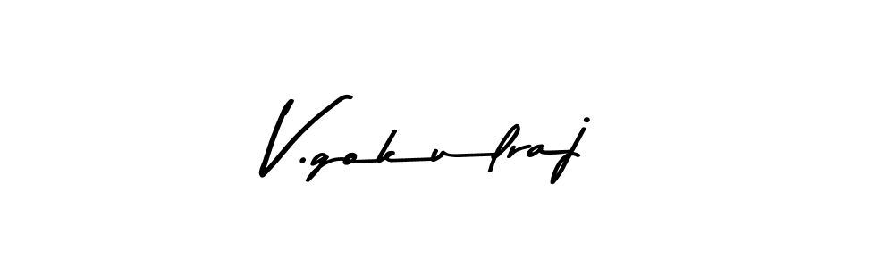 Make a beautiful signature design for name V.gokulraj. With this signature (Asem Kandis PERSONAL USE) style, you can create a handwritten signature for free. V.gokulraj signature style 9 images and pictures png