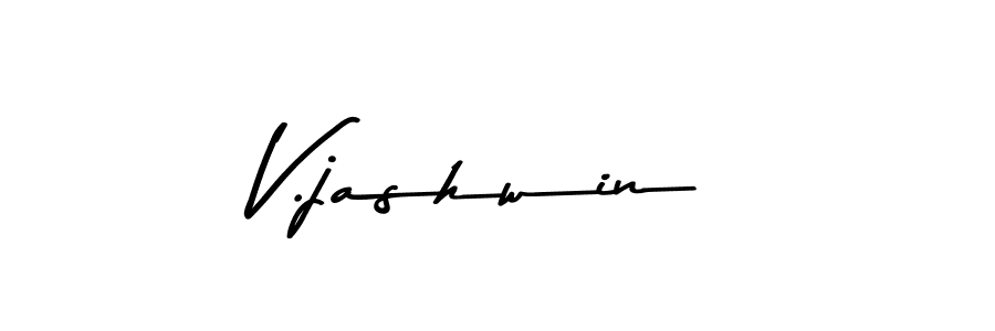 Create a beautiful signature design for name V.jashwin. With this signature (Asem Kandis PERSONAL USE) fonts, you can make a handwritten signature for free. V.jashwin signature style 9 images and pictures png