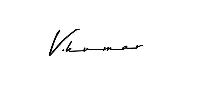 Design your own signature with our free online signature maker. With this signature software, you can create a handwritten (Asem Kandis PERSONAL USE) signature for name V.kumar. V.kumar signature style 9 images and pictures png