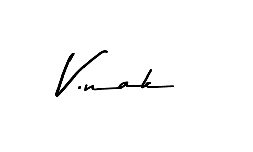 Design your own signature with our free online signature maker. With this signature software, you can create a handwritten (Asem Kandis PERSONAL USE) signature for name V.nak. V.nak signature style 9 images and pictures png