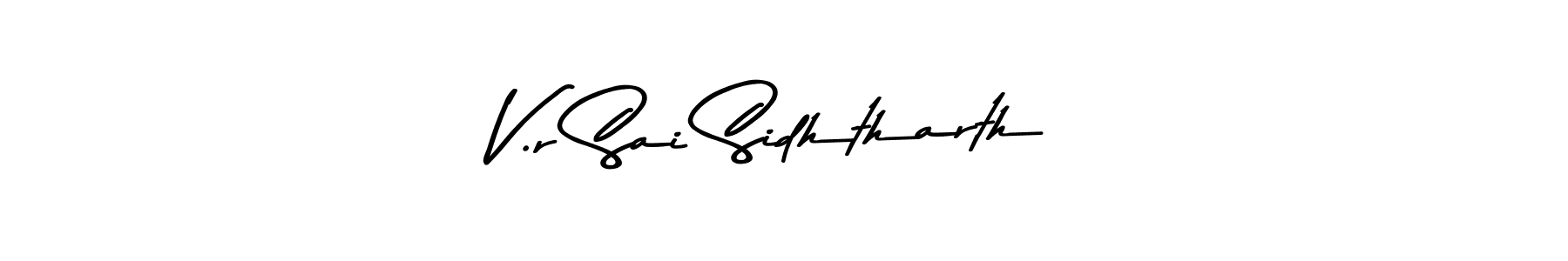 Make a beautiful signature design for name V.r Sai Sidhtharth. With this signature (Asem Kandis PERSONAL USE) style, you can create a handwritten signature for free. V.r Sai Sidhtharth signature style 9 images and pictures png