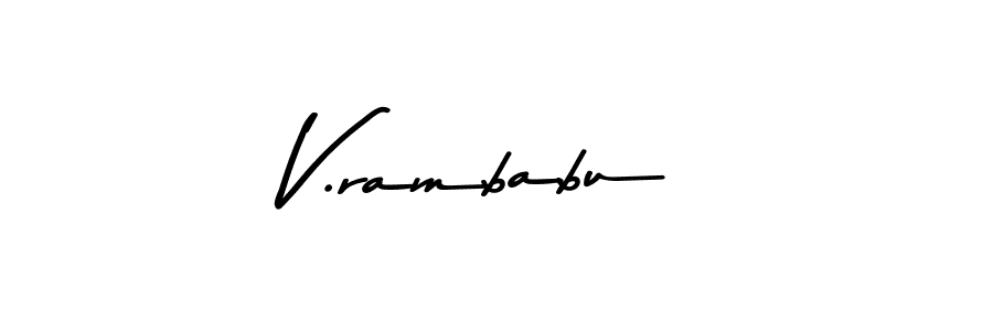 How to make V.rambabu name signature. Use Asem Kandis PERSONAL USE style for creating short signs online. This is the latest handwritten sign. V.rambabu signature style 9 images and pictures png