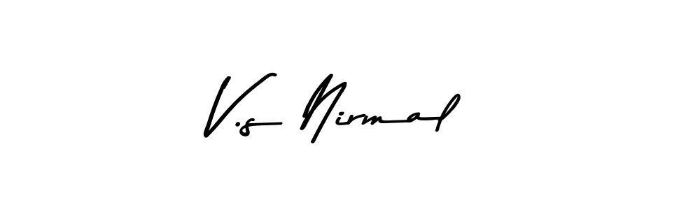 Make a beautiful signature design for name V.s Nirmal. With this signature (Asem Kandis PERSONAL USE) style, you can create a handwritten signature for free. V.s Nirmal signature style 9 images and pictures png