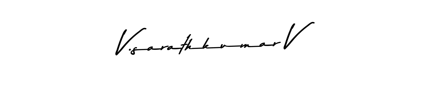 The best way (Asem Kandis PERSONAL USE) to make a short signature is to pick only two or three words in your name. The name V.sarathkumar V include a total of six letters. For converting this name. V.sarathkumar V signature style 9 images and pictures png