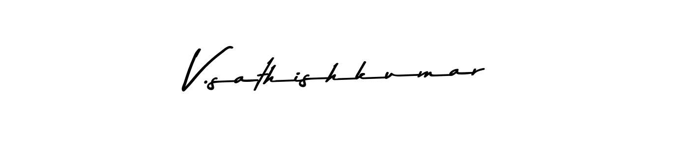 You should practise on your own different ways (Asem Kandis PERSONAL USE) to write your name (V.sathishkumar) in signature. don't let someone else do it for you. V.sathishkumar signature style 9 images and pictures png