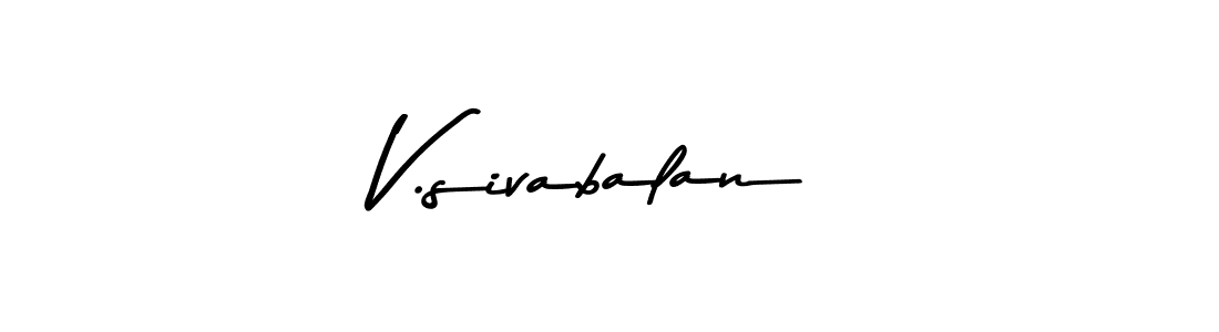 How to make V.sivabalan name signature. Use Asem Kandis PERSONAL USE style for creating short signs online. This is the latest handwritten sign. V.sivabalan signature style 9 images and pictures png