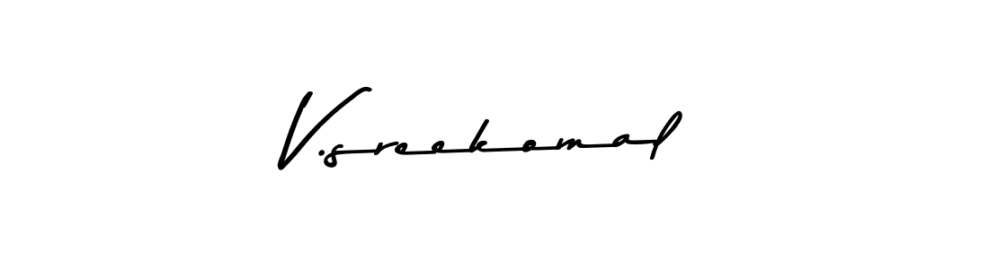 The best way (Asem Kandis PERSONAL USE) to make a short signature is to pick only two or three words in your name. The name V.sreekomal include a total of six letters. For converting this name. V.sreekomal signature style 9 images and pictures png