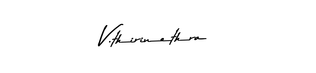 Create a beautiful signature design for name V.thirinethra. With this signature (Asem Kandis PERSONAL USE) fonts, you can make a handwritten signature for free. V.thirinethra signature style 9 images and pictures png