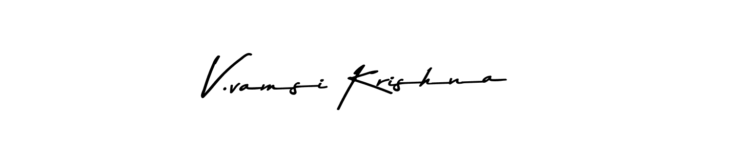 Make a beautiful signature design for name V.vamsi Krishna. With this signature (Asem Kandis PERSONAL USE) style, you can create a handwritten signature for free. V.vamsi Krishna signature style 9 images and pictures png