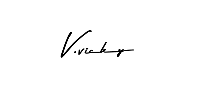 Also we have V.vicky name is the best signature style. Create professional handwritten signature collection using Asem Kandis PERSONAL USE autograph style. V.vicky signature style 9 images and pictures png
