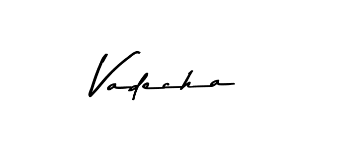 How to make Vadecha name signature. Use Asem Kandis PERSONAL USE style for creating short signs online. This is the latest handwritten sign. Vadecha signature style 9 images and pictures png