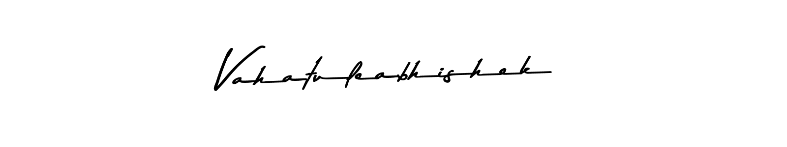 Create a beautiful signature design for name Vahatuleabhishek. With this signature (Asem Kandis PERSONAL USE) fonts, you can make a handwritten signature for free. Vahatuleabhishek signature style 9 images and pictures png