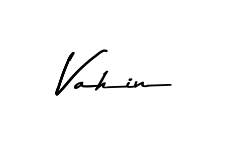 How to make Vahin name signature. Use Asem Kandis PERSONAL USE style for creating short signs online. This is the latest handwritten sign. Vahin signature style 9 images and pictures png