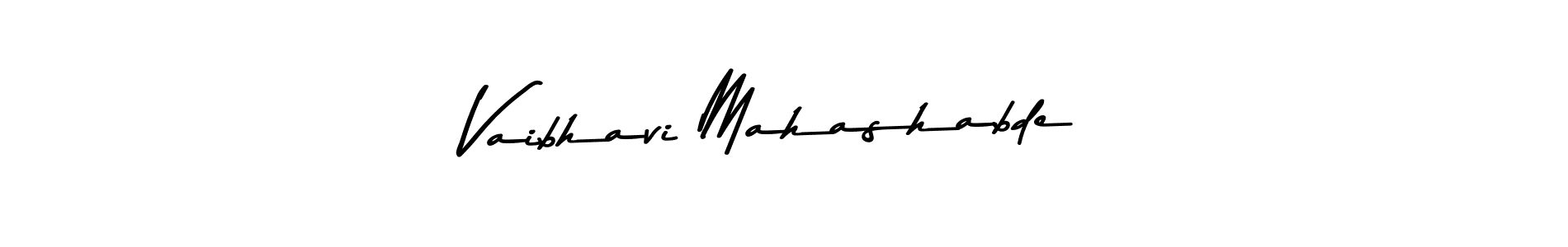 How to make Vaibhavi Mahashabde name signature. Use Asem Kandis PERSONAL USE style for creating short signs online. This is the latest handwritten sign. Vaibhavi Mahashabde signature style 9 images and pictures png