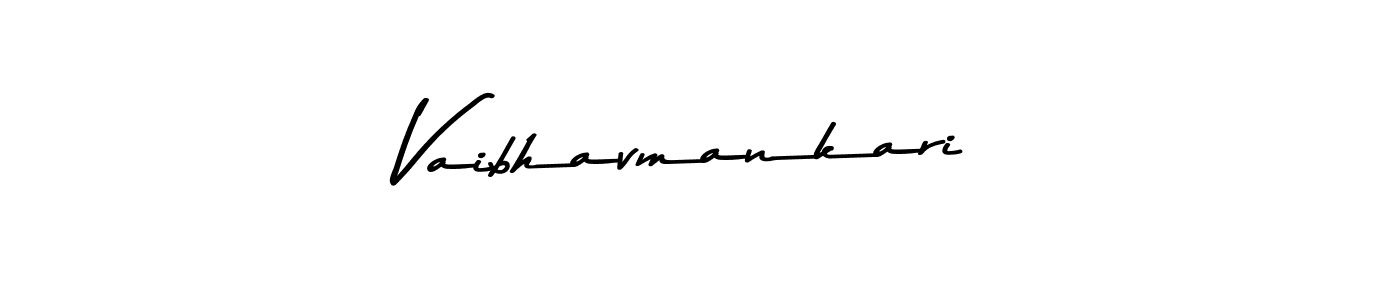 How to make Vaibhavmankari name signature. Use Asem Kandis PERSONAL USE style for creating short signs online. This is the latest handwritten sign. Vaibhavmankari signature style 9 images and pictures png