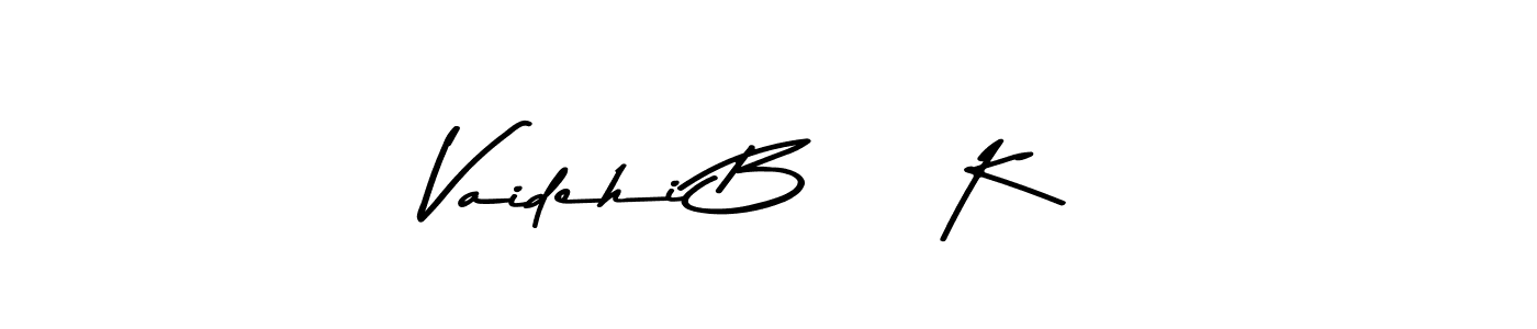 Also You can easily find your signature by using the search form. We will create Vaidehi B    K name handwritten signature images for you free of cost using Asem Kandis PERSONAL USE sign style. Vaidehi B    K signature style 9 images and pictures png