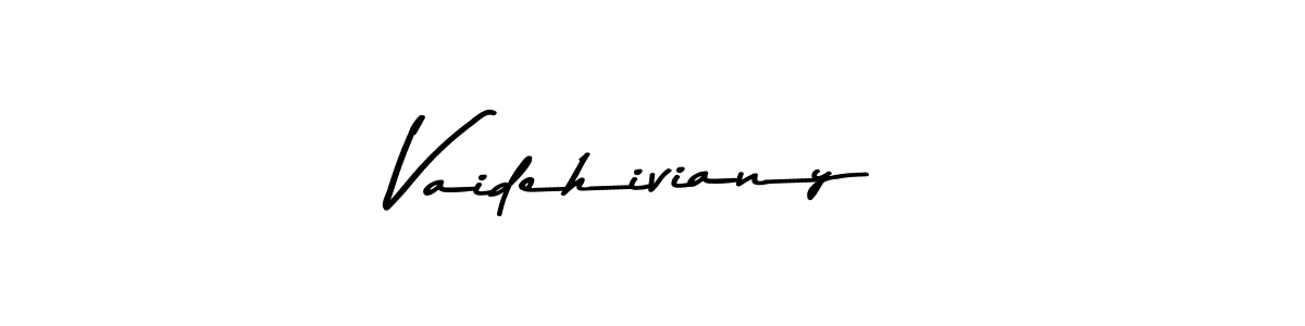 Make a beautiful signature design for name Vaidehiviany. With this signature (Asem Kandis PERSONAL USE) style, you can create a handwritten signature for free. Vaidehiviany signature style 9 images and pictures png