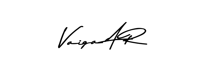 Vaiga A R stylish signature style. Best Handwritten Sign (Asem Kandis PERSONAL USE) for my name. Handwritten Signature Collection Ideas for my name Vaiga A R. Vaiga A R signature style 9 images and pictures png
