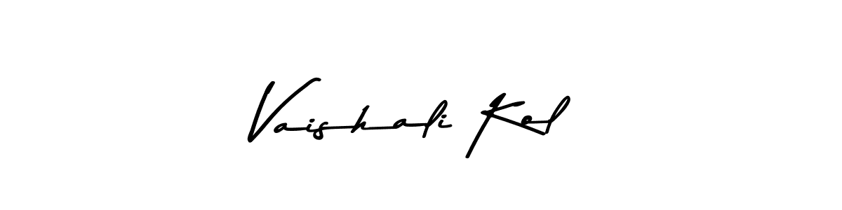You should practise on your own different ways (Asem Kandis PERSONAL USE) to write your name (Vaishali Kol) in signature. don't let someone else do it for you. Vaishali Kol signature style 9 images and pictures png