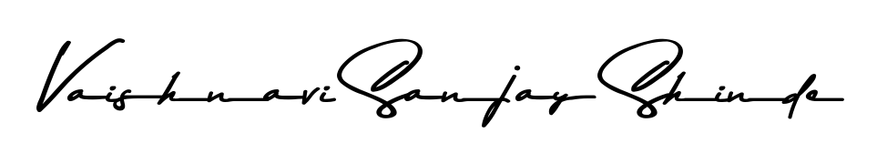The Asem Kandis PERSONAL USE handwriting style adds charm and authenticity to name Vaishnavi Sanjay Shinde. A wonderful choice for personal thank-you notes. Vaishnavi Sanjay Shinde signature style 9 images and pictures png